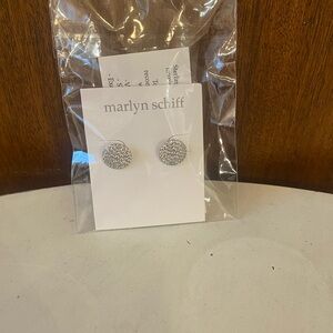 Marlyn Schiff Shimmering Silver Stud Earrings